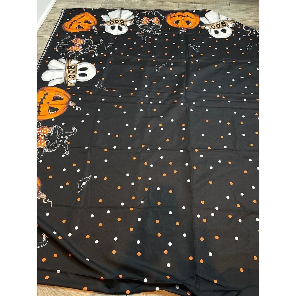 Halloween Tablecloth Rectangle 120x60 Black Ghost Pumpkin Cat Spooky Party Decor